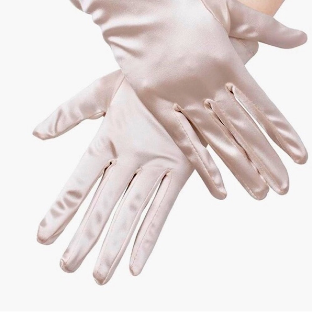 Dazzling Silver Gloves - Bridal Parties, and Formal Occasions